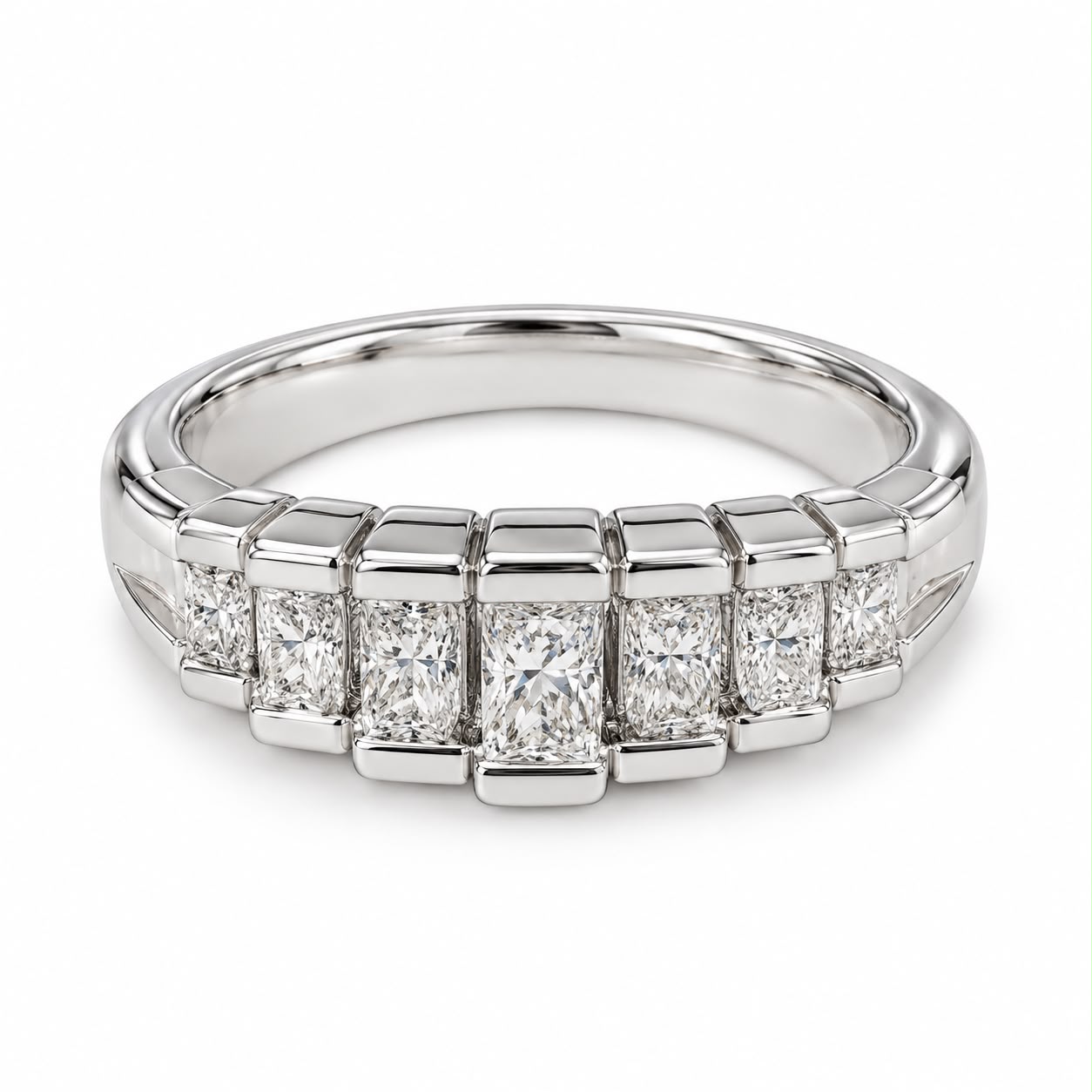 Anello riviera diamanti ovali da 0,44 ct